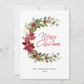 Moderne Elegant frohe Weihnachtsblume Feiertagskarte (Vorderseite)