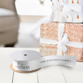 Moderne Elegant frohe Weihnachtsfamilie Name Satinband