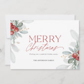 Moderne Elegant Frohe Weihnachtsgrün Feiertagskarte (Vorderseite)