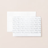 Moderne Elegant frohe Weihnachtskalligraphie Silve Folienkarte (Rückseite mit Umschlag)