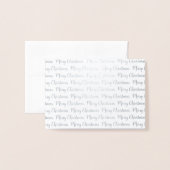 Moderne Elegant frohe Weihnachtskalligraphie Silve Folienkarte (Vorderseite mit Umschlag)