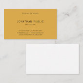 Moderne Elegant Gelb braun Einfach Minimalistisch Visitenkarte (Vorne/Hinten)