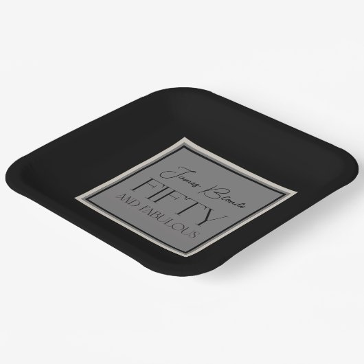 Moderne Elegant Gentlemen's Fifty & Fabulous Pappteller (Gewinkelt)