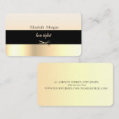 Moderne Elegant gestreift Schwarz,Gold,Scheren Visitenkarte (Vorne/Hinten)