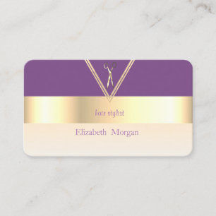 Moderne Elegant gestreift Stilftige Viole, Gold, S Visitenkarte
