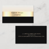 Moderne Elegant gestreift Stilvoll Schwarz, Gold Visitenkarte (Vorne/Hinten)