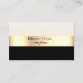 Moderne Elegant gestreift Stilvoll Schwarz, Gold Visitenkarte (Vorderseite)