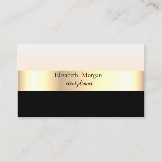 Moderne Elegant gestreift Stilvoll Schwarz, Gold Visitenkarte (Vorderseite)