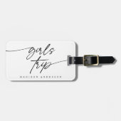 Moderne Elegant Girls Trip Script Typografie Gepäckanhänger (Vorderseite horizontal)