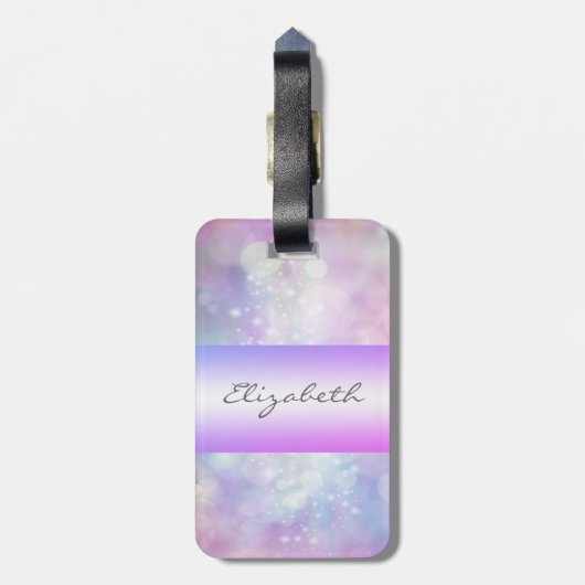 Moderne Elegant Girly, Bokeh, Katze Gepäckanhänger (Rückseite vertikal)