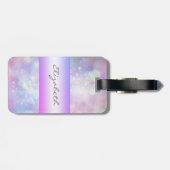 Moderne Elegant Girly, Bokeh, Katze Gepäckanhänger (Rückseite horizontal)