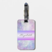 Moderne Elegant Girly, Bokeh, Whimsical Cat Gepäckanhänger (Rückseite vertikal)