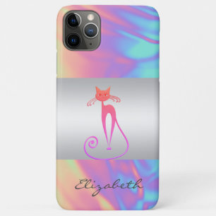 Moderne Elegant Girly, Cat, Kitty, Ombre Holograph Case-Mate iPhone Hülle
