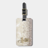Moderne Elegant Girly, Glittery, Bokeh, Whimsical  Gepäckanhänger (Vorderseite vertikal)