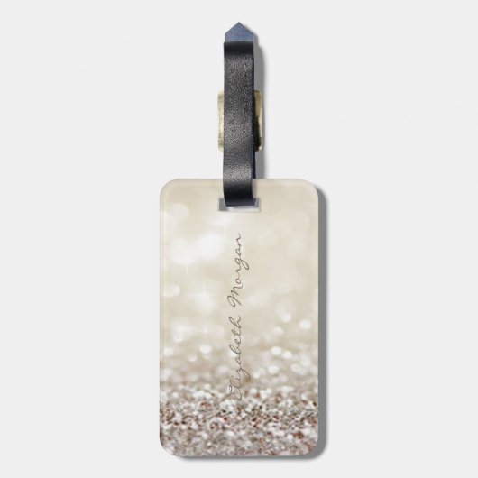 Moderne Elegant Girly, Glittery, Heel Gepäckanhänger (Rückseite vertikal)