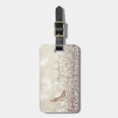 Moderne Elegant Girly, Glittery, Heel Gepäckanhänger (Vorderseite vertikal)