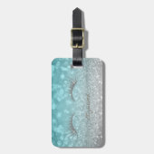 Moderne Elegant Girly, Glittery, Lashes Gepäckanhänger (Vorderseite vertikal)