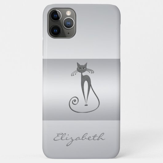 Moderne Elegant Girly, Katze Case-Mate iPhone Hülle (Rückseite)