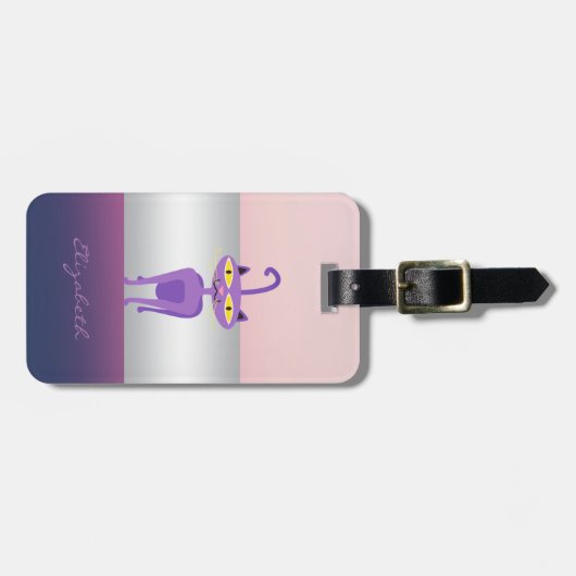 Moderne Elegant Girly, Katze Gepäckanhänger (Vorderseite horizontal)