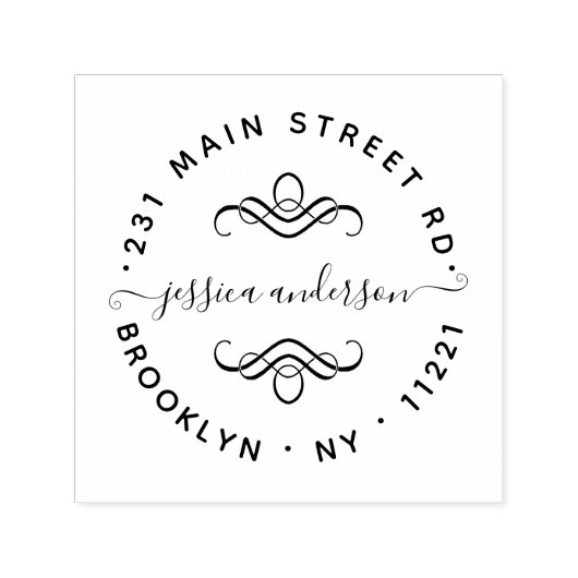 Moderne Elegant Girly Script Calligraphy Chic Permastempel (Design)