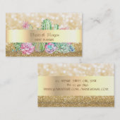 Moderne Elegant Glittery, Bokeh, Kakteen Visitenkarte (Vorne/Hinten)