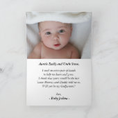 Moderne Elegant-Godeltern Vorschlag Floral 2 Foto Karte (Innenseite)