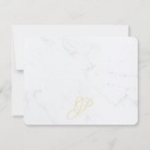 Moderne Elegant Gold Caligraphy Script Marble Top Mitteilungskarte (Rückseite)