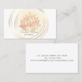 Moderne Elegant, Gold Circles Stilvoller Lotus Visitenkarte (Vorne/Hinten)