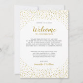 Moderne Elegant Gold Confetti Hochzeit Begrüßung Einladung (Vorderseite)