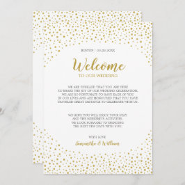Moderne Elegant Gold Confetti Hochzeit Begrüßung Einladung