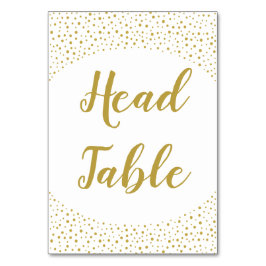 Moderne Elegant Gold Confetti Wedding Head Tischnummer