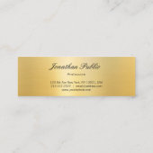 Moderne Elegant Gold Look Kalligrafie Script Trend Mini Visitenkarte (Rückseite)