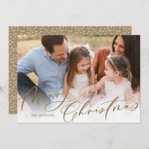 Moderne Elegant Gold Script Frohe Weihnachten