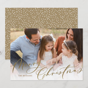 Moderne Elegant Gold Script Frohe Weihnachten