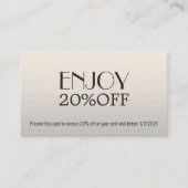 Moderne Elegant Gray Weiß Coupon Beauty (Vorderseite)