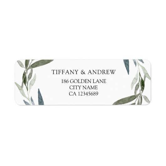 Moderne Elegant Green Leaf Wreath Wedding (Vorne)