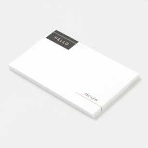 Moderne Elegant Hallo mit goldenen Streifen Post-it Klebezettel