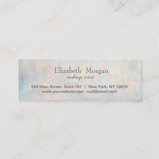 Moderne Elegant Hearts Opal Holographic Treuekarte (Rückseite)