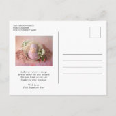 Moderne Elegant Hello World Foto Einfache Geburt Ankündigungspostkarte (Rückseite)