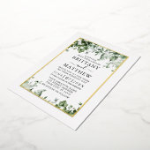 Moderne Elegant Ivy Ferns Sage Green Wedding Gold Folieneinladung (Gedreht)