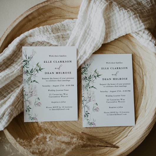 Moderne Elegant Jasmine Lavender Wedding Einladung