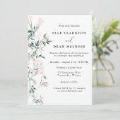 Moderne Elegant Jasmine Lavender Wedding Einladung (Stehend Vorderseite)
