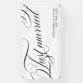 Moderne Elegant Just Married Mr. und Mrs. Wedding Banner (Vertikal)
