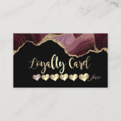 Moderne Elegant, leuchtend, herz Burgund Agate Treuekarte (Vorderseite)