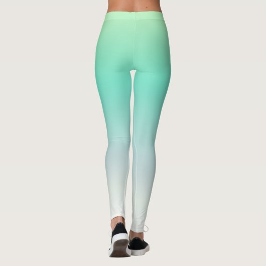 Moderne Elegant Light Blue Türkise Ombre Leggings (Rückseite)