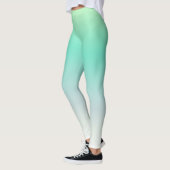 Moderne Elegant Light Blue Türkise Ombre Leggings (Links)