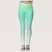 Moderne Elegant Light Blue Türkise Ombre Leggings (Vorderseite)