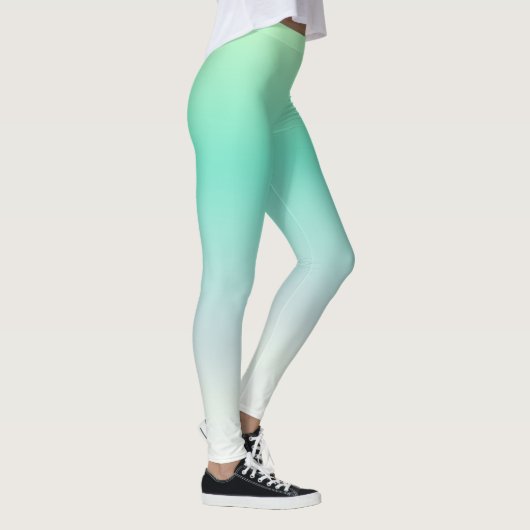 Moderne Elegant Light Blue Türkise Ombre Leggings (Rechts)