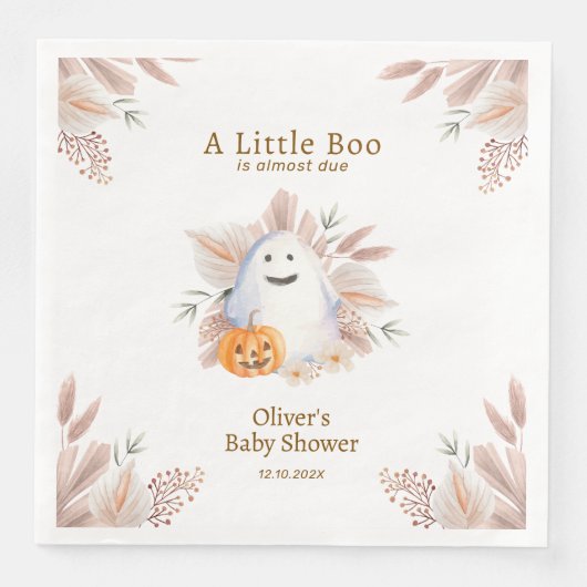 Moderne Elegant Little Boo Boho Ghost Baby Dusche Serviette (Vorderseite)