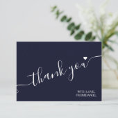 Moderne Elegant Luxury Dark Blue Dankeschön Card Dankeskarte (Stehend Vorderseite)